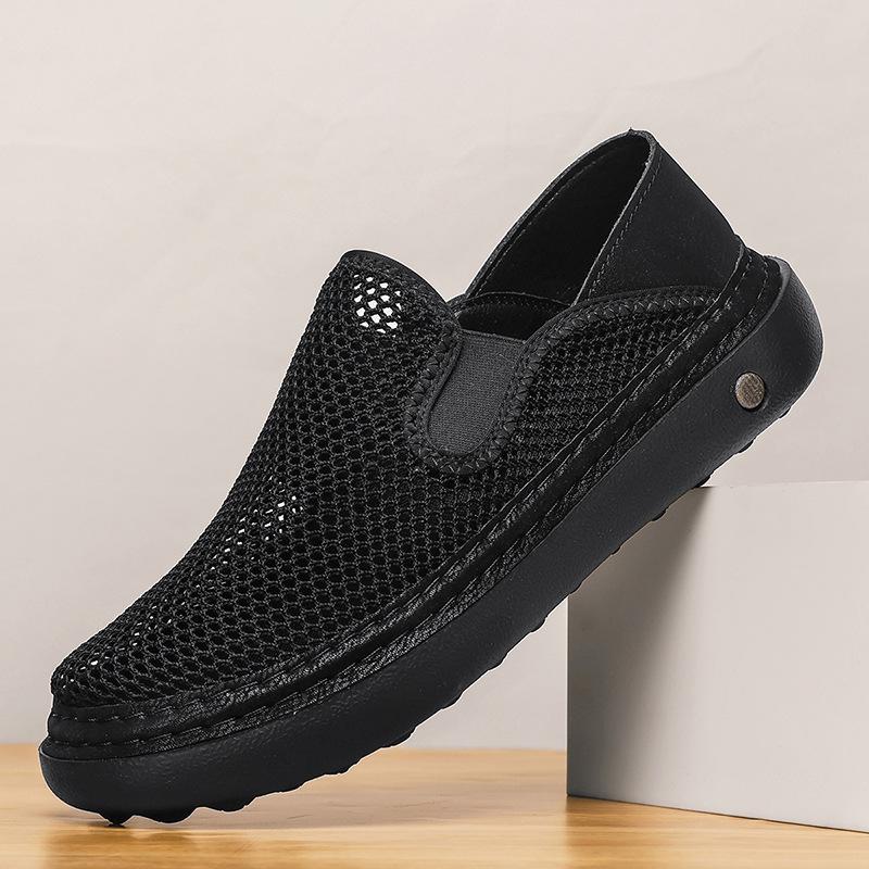 2026 Men's Summer Breathable Mesh Walking Shoes - Large Size, Soft Sole, Perfect for Travel and Sports