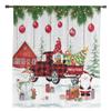 Christmas Truck Snowman Gnome Sheer Curtains for Living Room Decoration Window Curtains for Kitchen Tulle Voile Organza Curtains