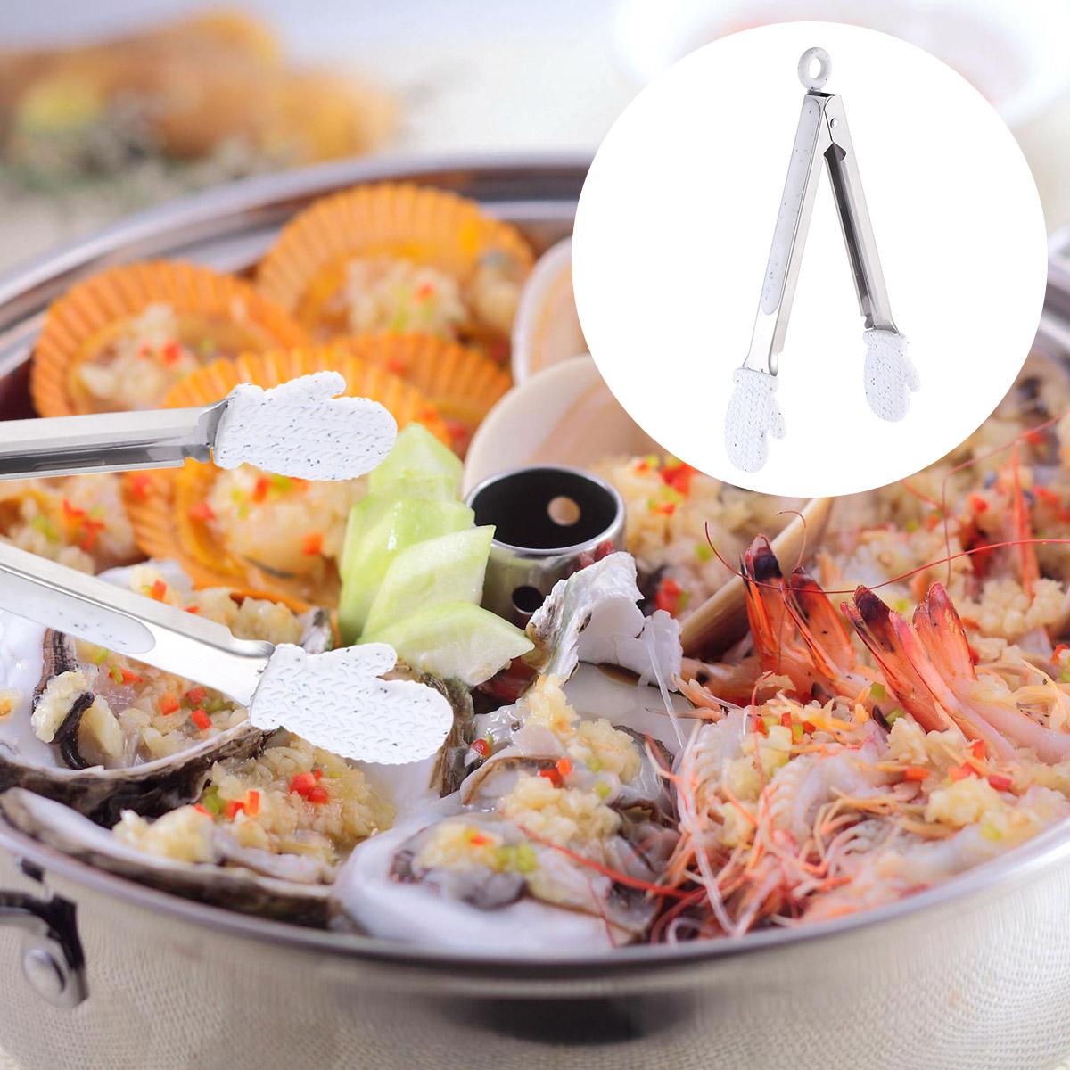 

Сервировочные щипцы для кухни, рождественские зажимы для еды, паста феттучини, инструмент для выпечки хлеба из нержавеющей стали, зажим для барбекю белый