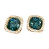 Retro Square Blue Crystal Zircon Stud Earrings for Women Luxurious and Exquisite Daily Accessories Party Jewelry Birthday Gifts
