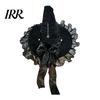 Black Witch Hat Halloween for Women, Velvet Wizard with Ruffle High-quality Brim And Bow Party, Masquerade, Cosplay Costume Accessory Bendable