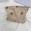 Portable Cartoon Bear Makeup Bag Corduroy Large Capacity Cosmetic Bag Pen Bags For Women Lady Girl