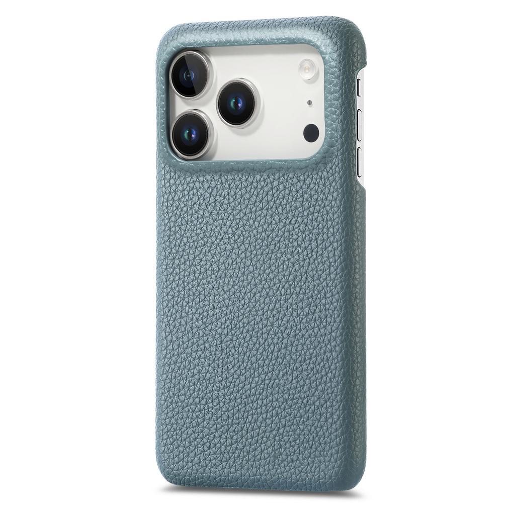 For iPhone 17 Pro Max Case Litchi Texture Leather Coated PC Mobile Back Cover