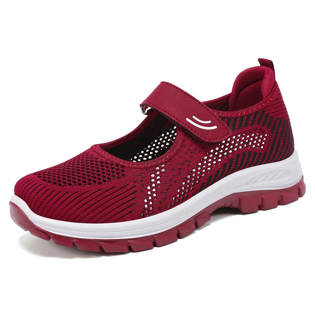 Scarpe da Donna Scarpe Singole Scarpe Primavera Donna di Mezza Età Velcro Fondo Morbido Traspiranti Scarpe da Donna Casual Casual Morbide Per Camminare Tutto il Giorno Sneakers
