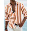 Men's Long Sleeve Shirt Striped Shirt Comfortable Casual Vacation Fashion Hawaiian Extra Large Size Men's Clothing XS-6XL