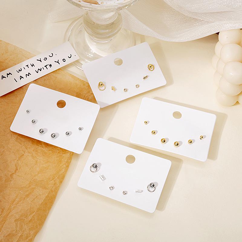 

Exquisite Six-Piece Silver Needle Metal Earrings Set - Niche Design for Women