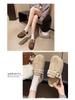 Thick-Soled Fleece-Lined Retro Birkenstock Women's Furry Round-Toe Slippers for Autumn/Winter