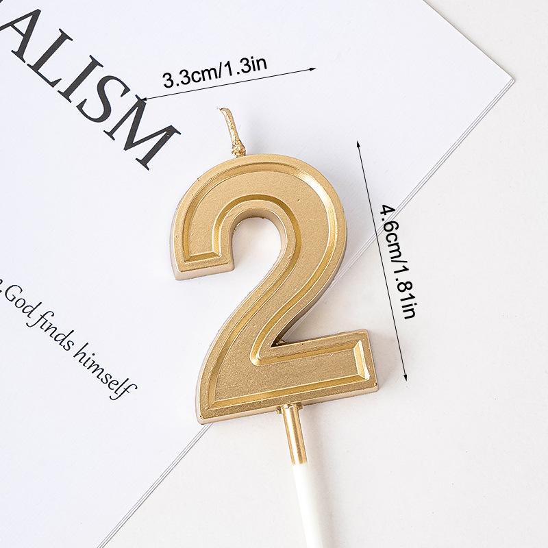 Golden Birthday Candles 0-9 Digital Cake Topper Number Wedding Cakes Dessert Decor Party Supplies Accessories
