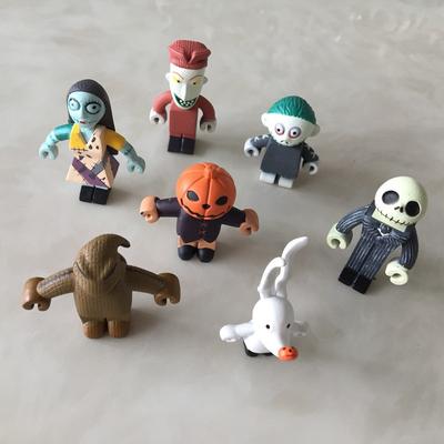 7pcs/set Nightmare Before Christmas Jack Skull Pumpkin Halloween Doll Model Toys Ornaments Gifts