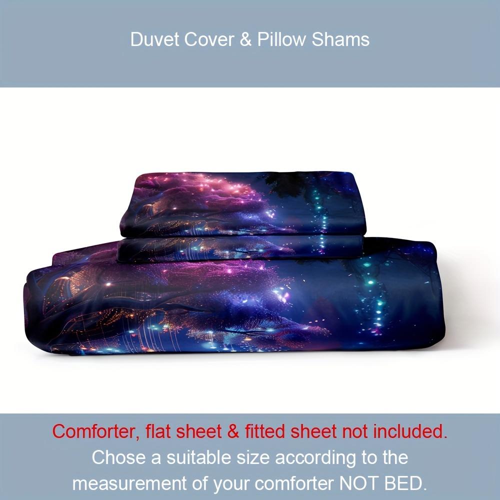 3pcs Duvet Cover Set 3D Life Tree Print All Season Bedding Set Soft Comfortable Breathable Duvet Cover for Decoration Bedroom