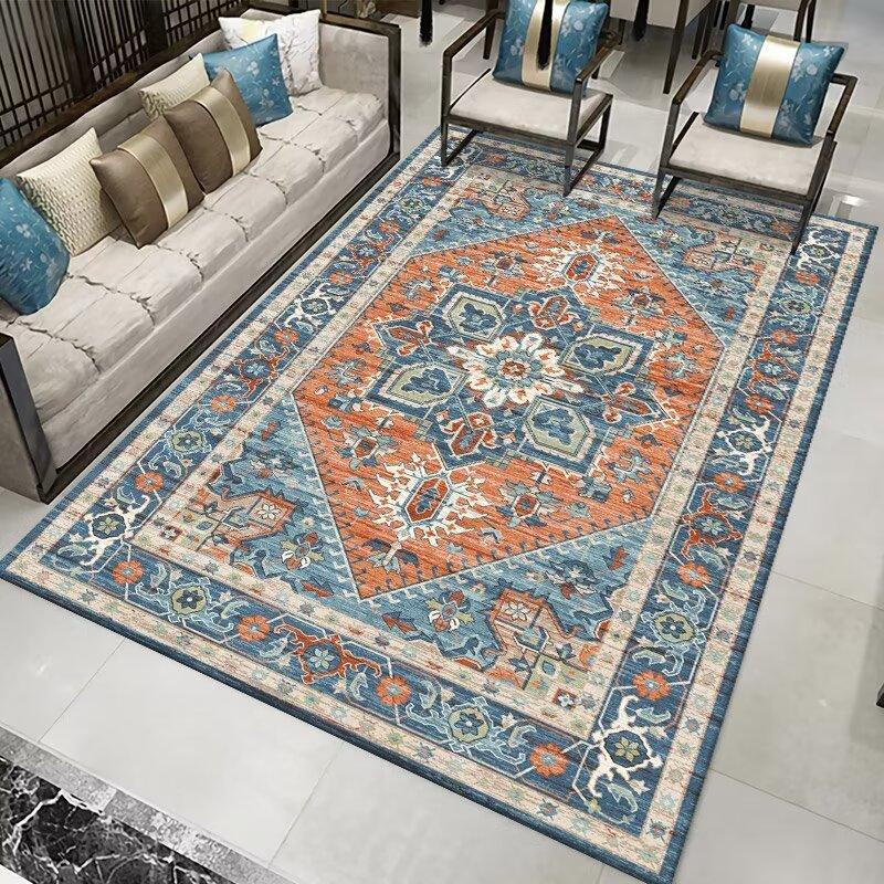 Vintage Persian Carpets Living Room Hall Sofa Chair Area Rug Retro Bohemian Large Carpet Room Decoration Home Floor Mat Washable