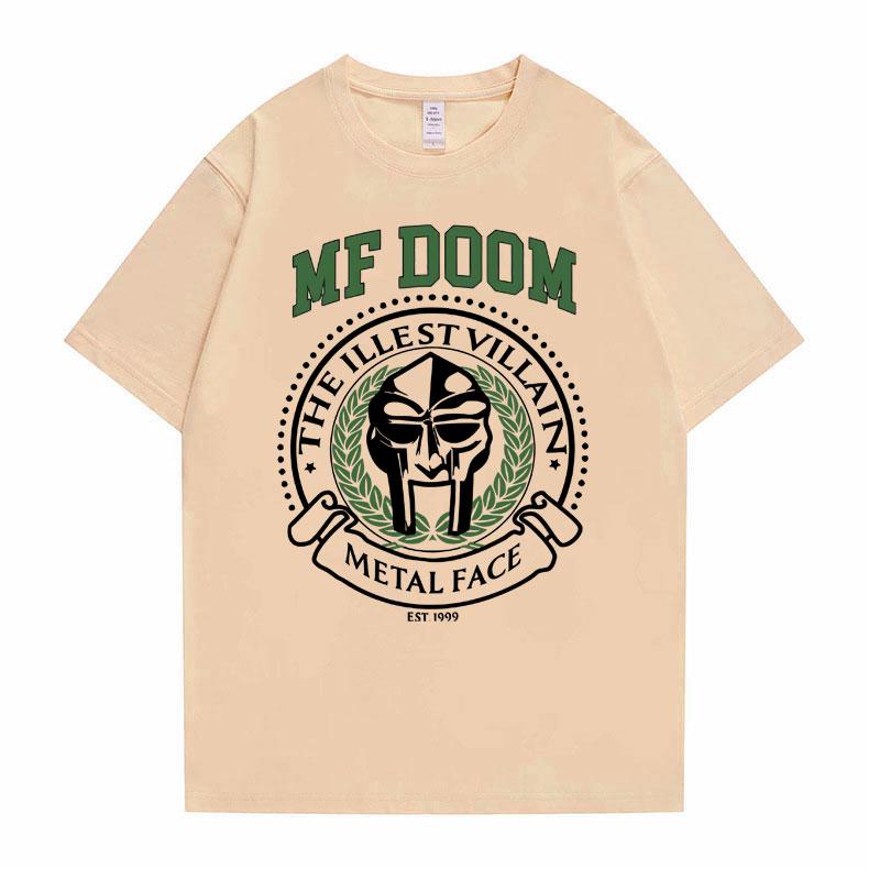 Rapper Mf Doom Madvillain The Illest Villain Metal Face Graphic Print T-shirt Male Casual Oversized Tshirt Men Hip Hop T Shirts