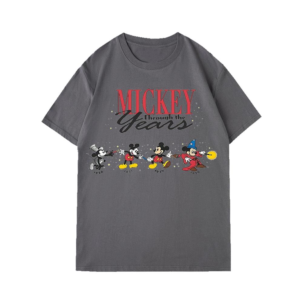 Disney Mickey Mouse Men's Casual Cartoon Print Short Sleeve T-Shirt Summer Casual Unisex Couples T-Shirt Y2k Parent-Child Outfit