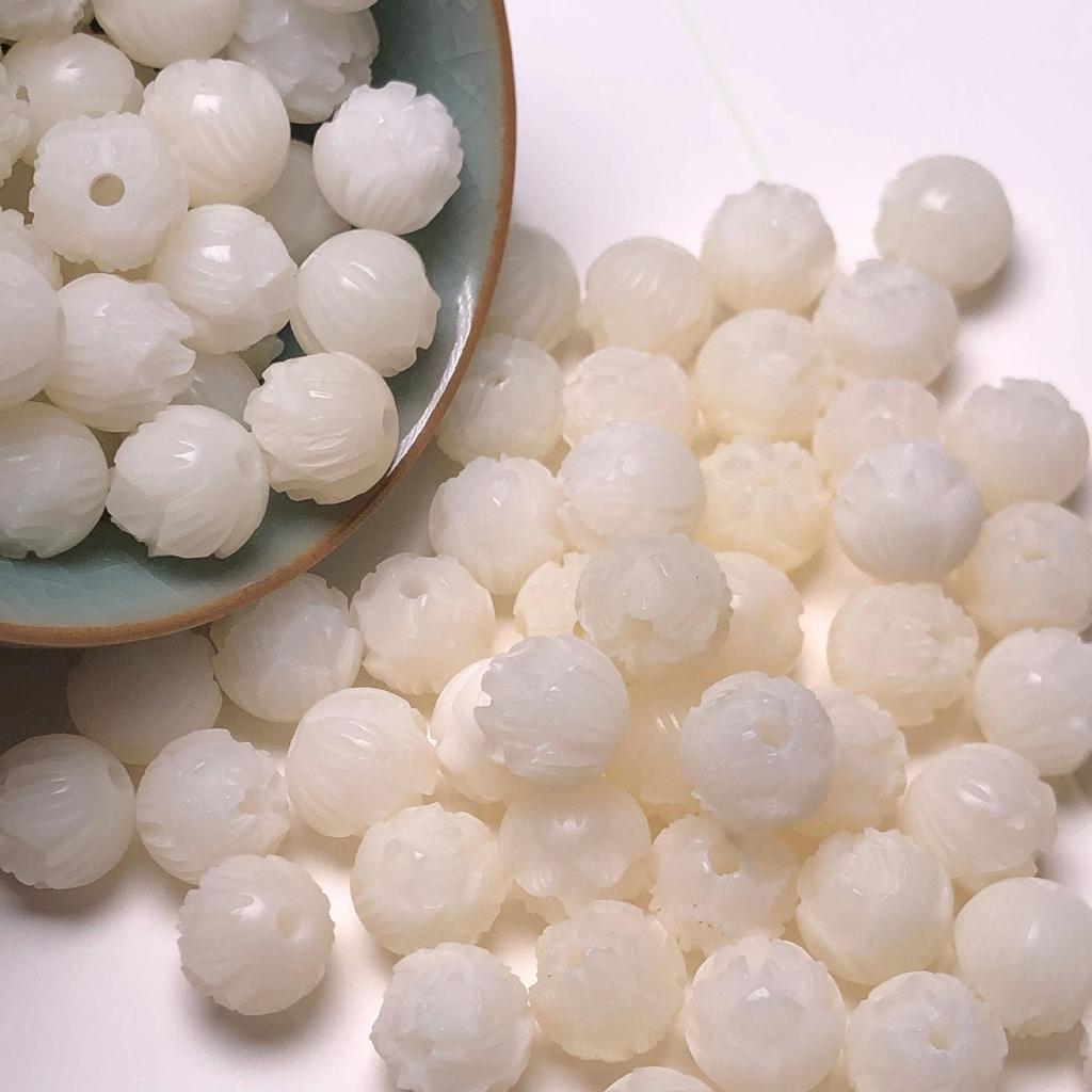 Bodhi Root Beads with Lotus & Cloud Patterns for DIY Buddhist Accessories