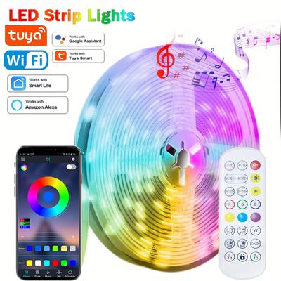 RGB Led Strip Lights 5m 10m 20m 30m Led Room Light with APP Control Flexible Ribbon Lus Led Tape for Room Bedroom Decoration