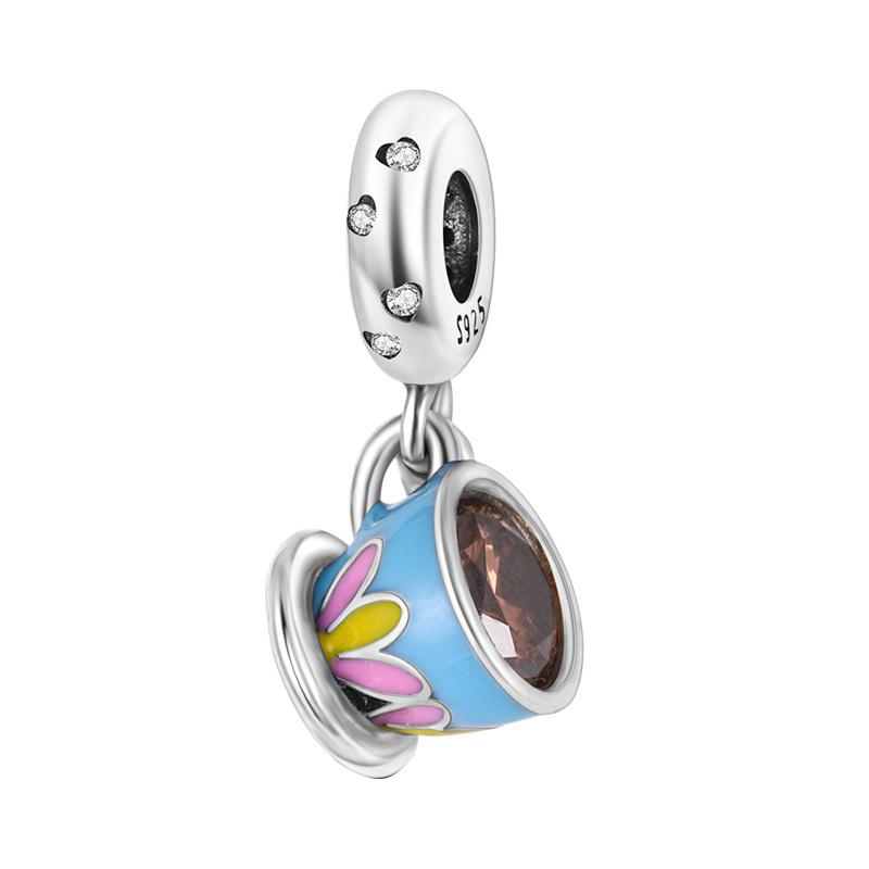 Zywany Copper Coffee Bead Fit Bracelet Diy Bead Women Fashion Jewelry Classic Cup Charm Daily Wear Dangle Pendant
