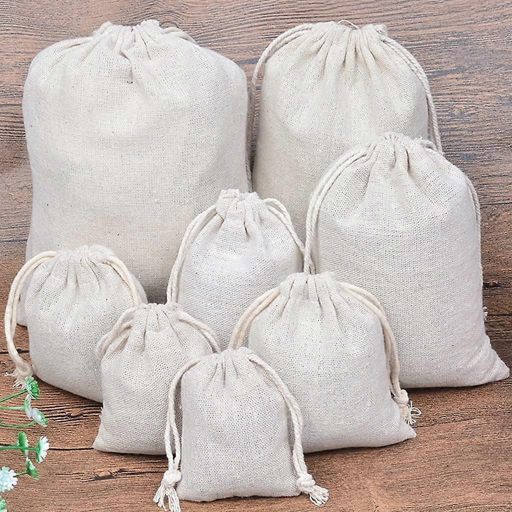 Pack of 30 8 X 10 Cm Cotton Bags with Drawstring Reusable Small Cotton Bags Gift Bags for Wedding Party DIY Craft Christmas Less