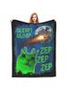 Glerp Glorp  Alien Cat Dank Meme Brainrot Blankets Quality Warm Soft Throw Blanket Winter Picnic Couch Chair Bedspread