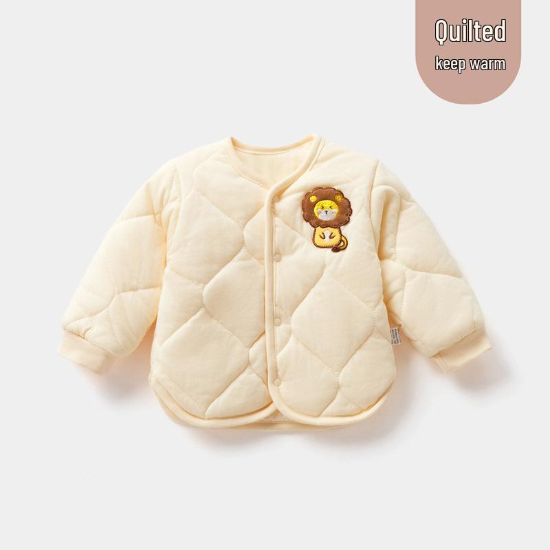 

Дитяча стьобана весняно-осіння куртка Jingqi: Затишне, тепле бавовняне пальто для немовлят та малюків 100 cm жовтий