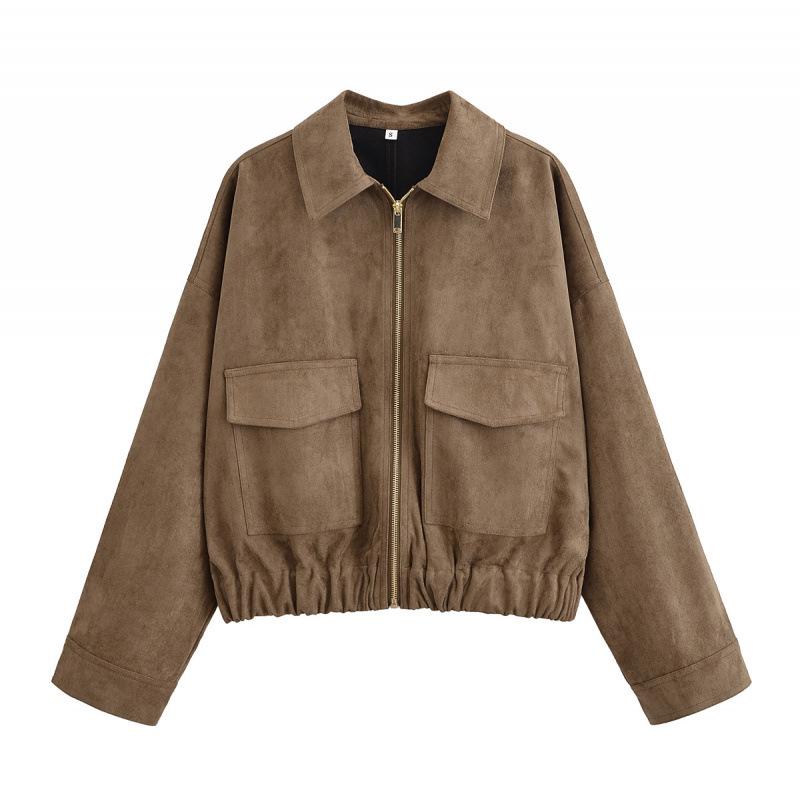 

Velvet Texture European & American Women s Jacket - Hot Selling Coat Large верблюд
