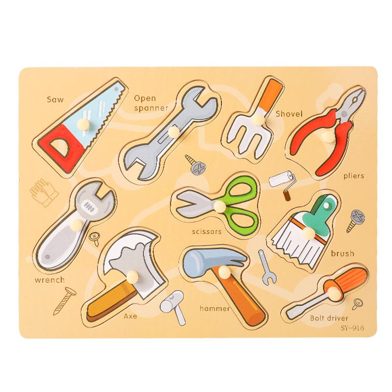 Baby 3D Wooden Puzzles Board Cartoon Animal Traffic Wood Puzzle Toys Cognitive Matching Grip Board Game Educational Toys Gifts