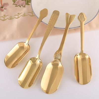 Pure Copper Teaspoon Tea Shovel Handmade Long Handle Teaspoon Thickened Single Teaspoon Zen Tea Ceremony Accessories