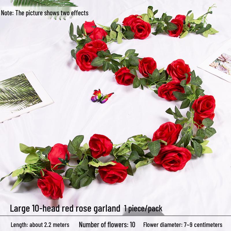 Artificial Rose Vine Floral Ceiling Decor