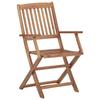 Chaises de jardin - MAISON EXCLUSIVE - Lot de 8 - Bois d'acacia - Coussins inclus - Pliantes