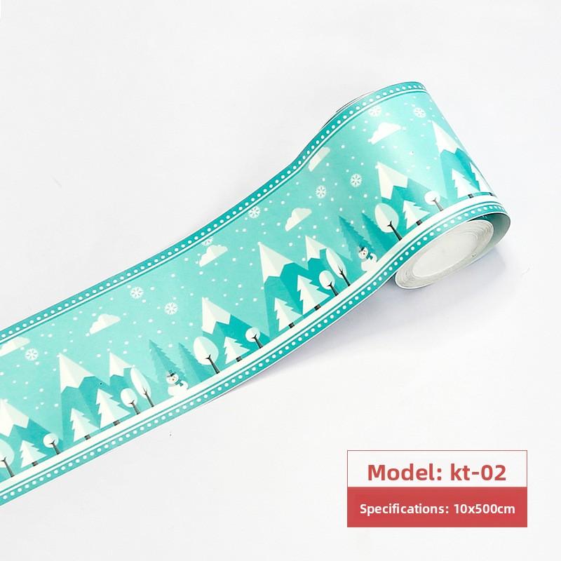 Bathroom Waist Line Sticker Self-adhesive Waterproof Living Room Bedroom Kitchen Skirting Line Tile Sticker Pvc Wallpaper Decorative Wall Sticker