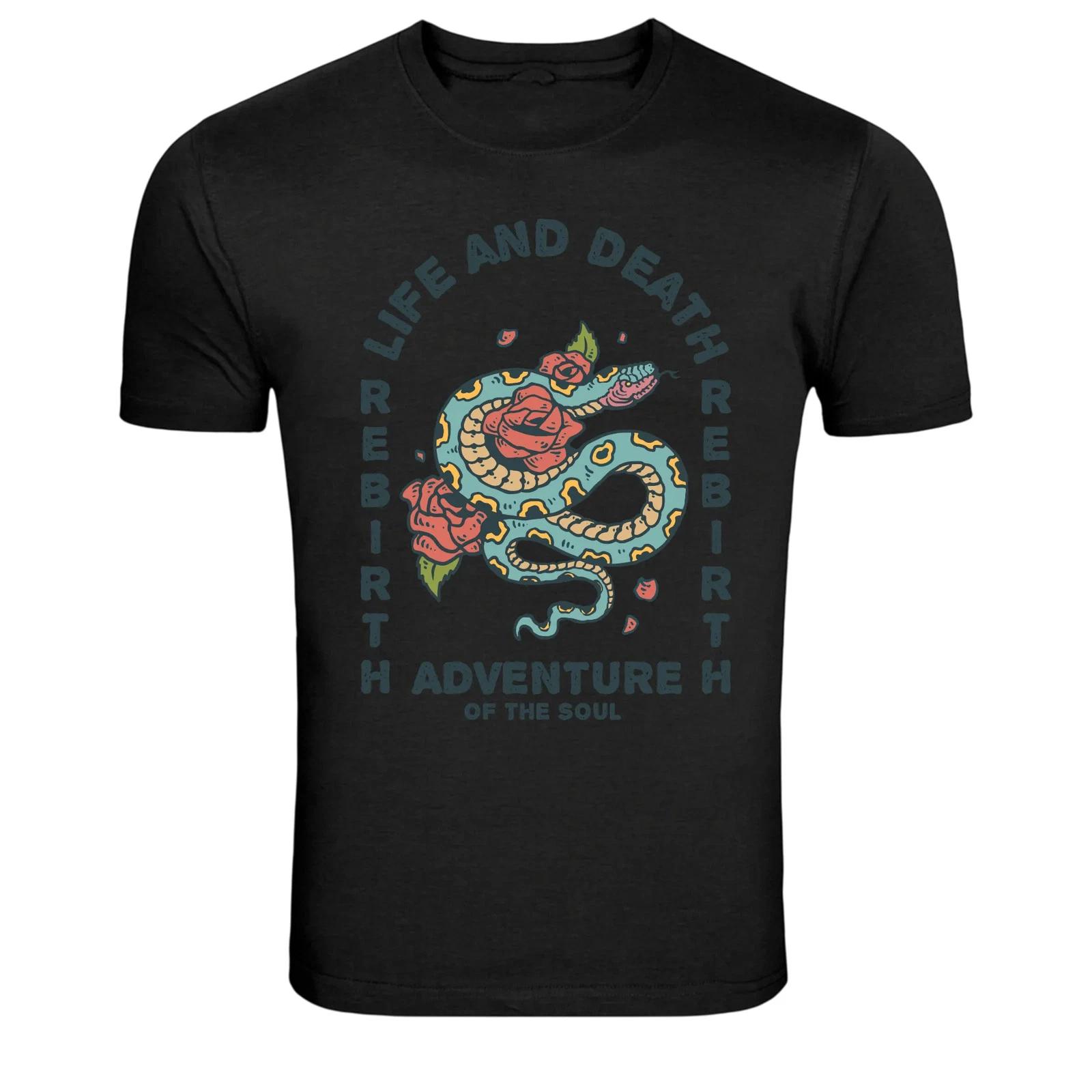 

Life And Death Rebirth Snake Roses Adventure T-Shirt S