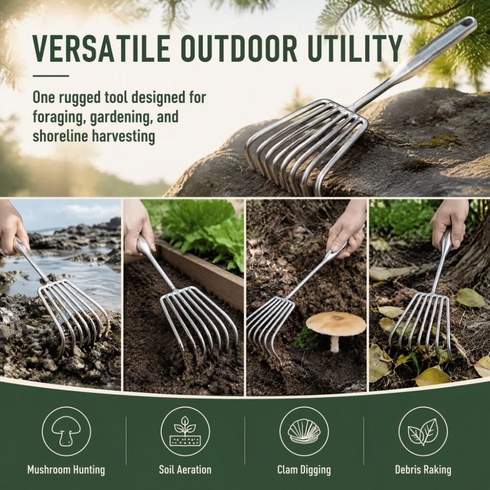 Stainless Steel Mushroom Picking Tool Compact Mushroom Harvester Picker Soil Mixing