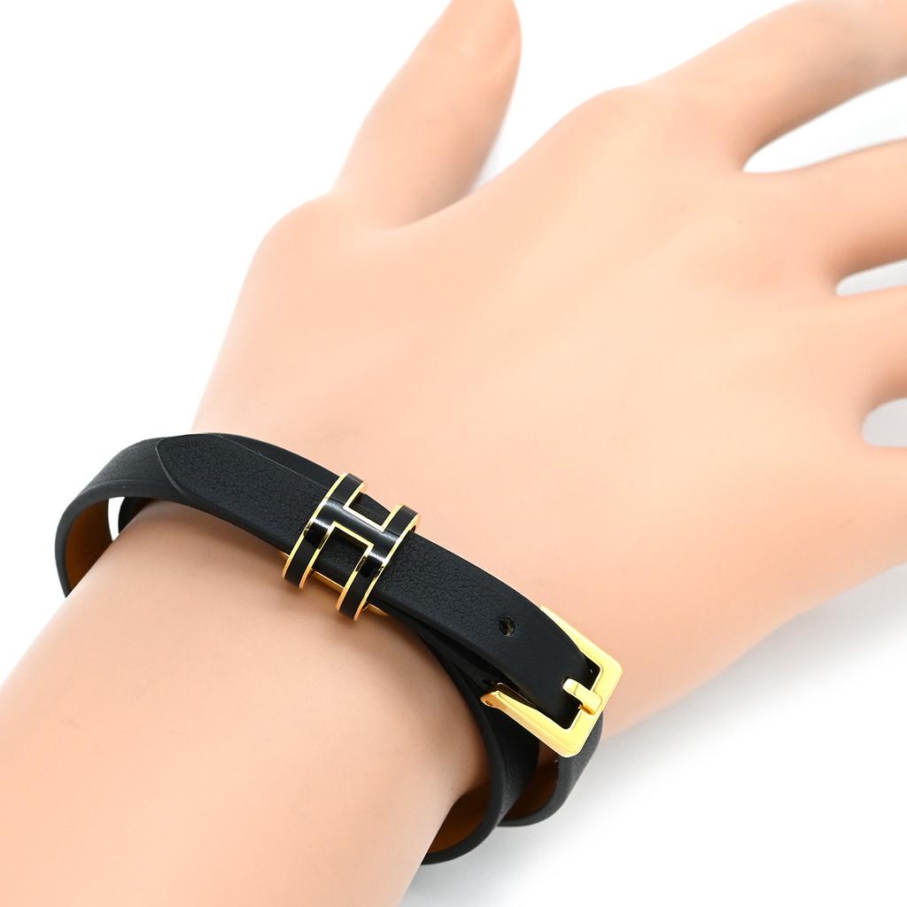 HERMES H500349 Pop ash Pop H Double Tourbracelet Vaux Swift/metal Array