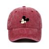 Retro Washed Mickey Mouse Print Baseball Cap Men Women Vintage Kpop Snapback Cap Adjustable Breathable Trucker Hat Sunscreen Hat