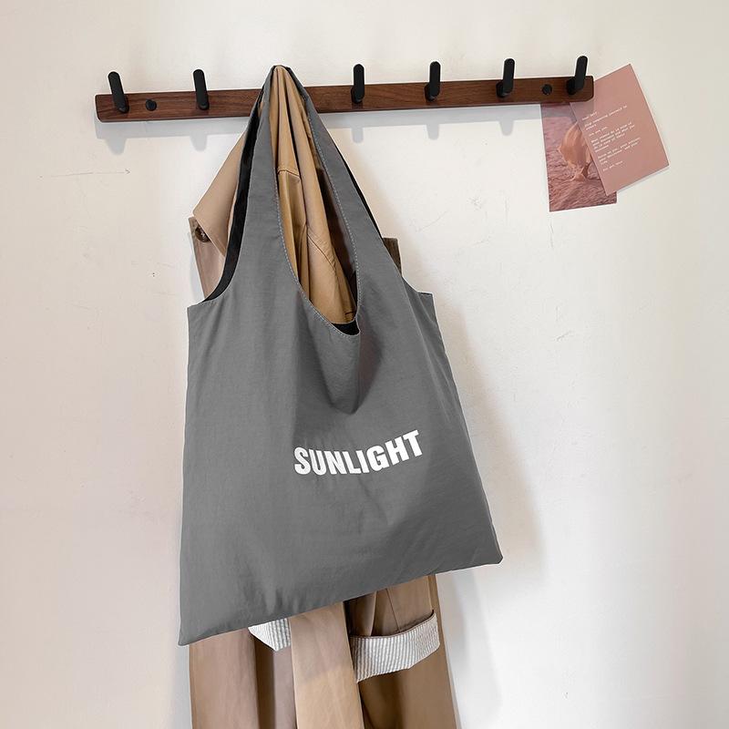 2025 new letter large-capacity shopping bag lazy simple casual cloth bag small fresh shoulder bag underarm bag
