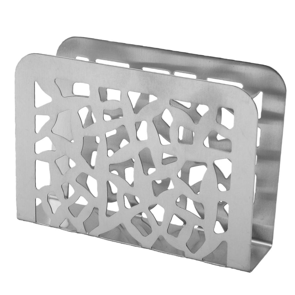 Tabletop Napkin Holder Stainless Steel Hollowed Metal Paper Napkin Holder Tissue Dispenser for Kitchen Countertop Bar