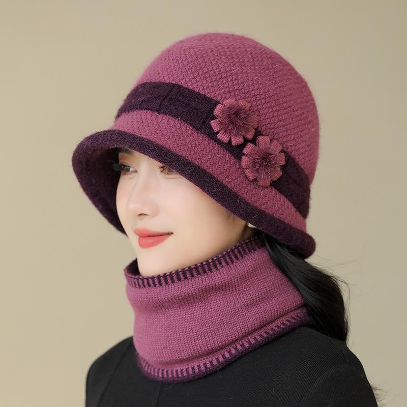 In Winter, The Elderly Rabbit Fur Hat Is Piled and Thickened To Keep Warm, Knitted Basin Hat, and The Old Lady's Cold-proof Cotton Hat.