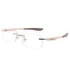 RSINC Rimless Frame/Eyeglass/Spectacle, Optical, Prescription, for Men and Women, Modern, Rose Gold Brown BR-1 N1 Rose Gold Brown