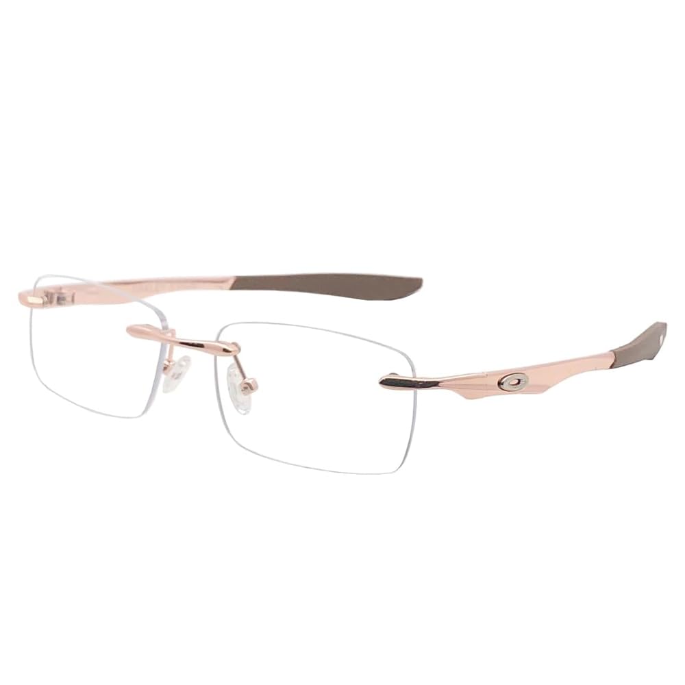 RSINC Rimless Frame/Eyeglass/Spectacle, Optical, Prescription, for Men and Women, Modern, Rose Gold Brown BR-1 N1 Rose Gold Brown