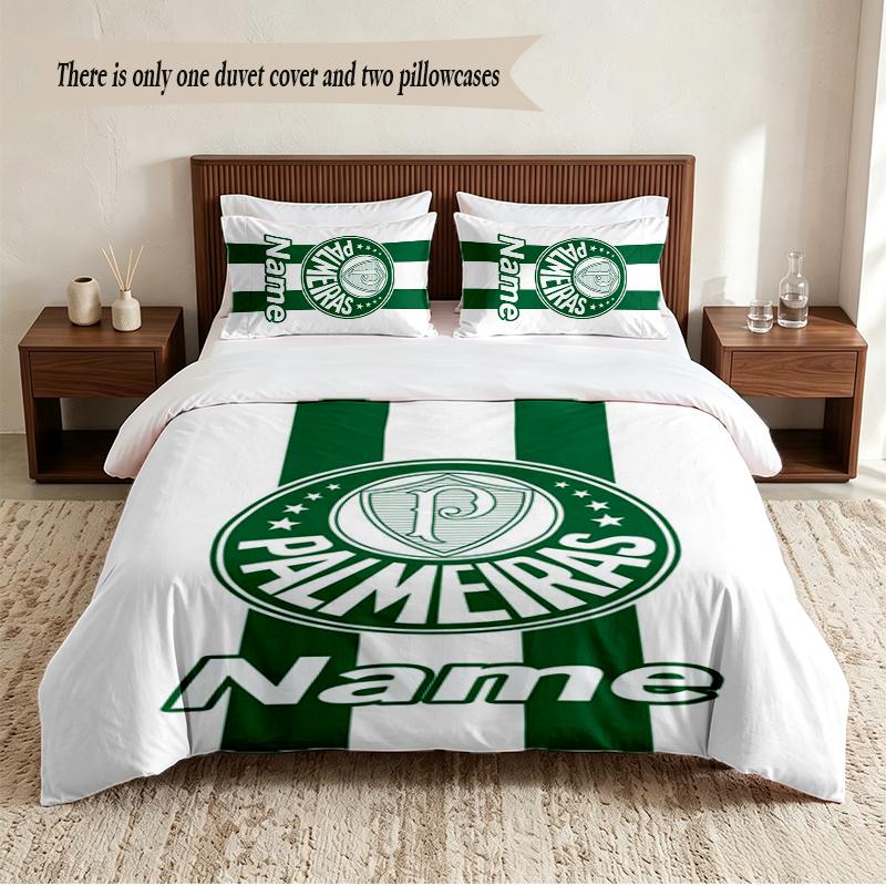 Sociedade Esportiva Palmeiras Personalisiertes Individuelles Name 3-teiliges Bettwäsche-Set Weiches Bettbezug-Set Für Schlafzimmer Wohnkultur