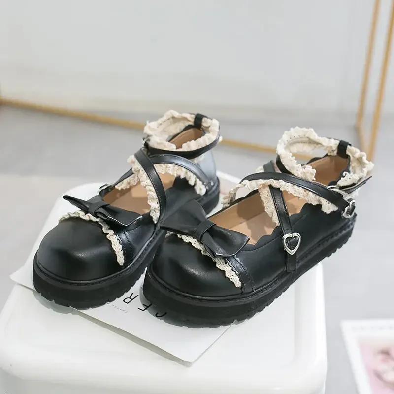 

Модная готическая лолита обувь женская милая красная ролевая шнуровка бант туфли принцессы студентки девочки крестообразный ремешок Мэри Джейн 40