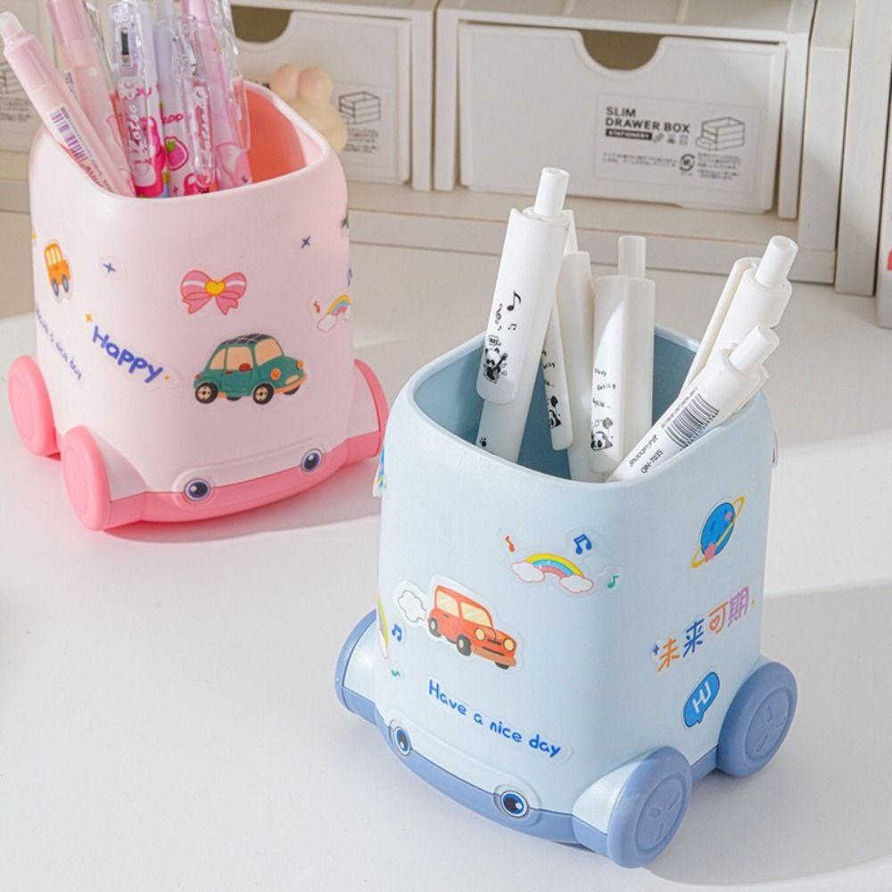 Multifunctional Pen Container Car Shape Stationery Storage Bucket Desktop Organizer  Back To School