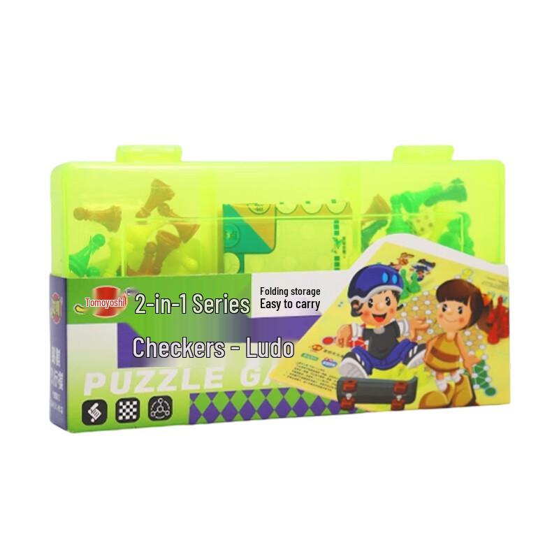 Youming 2-in-1 Checkers & Ludo Board Game Set