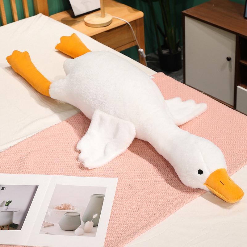 Měkké ležení velká bílá husa házecí polštář plyšová hračka panenka velká husí panenka dívka spící uklidňující panenka