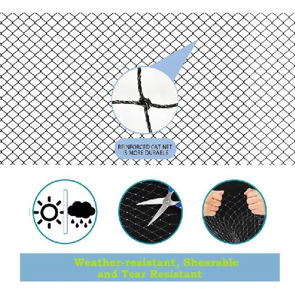 Safety Cat Netting-Cat Anti Fall Netting,Garden Net Anti Bird Net with Wire Reinforce,Bite Resisant Cat Net Fence for Balcony