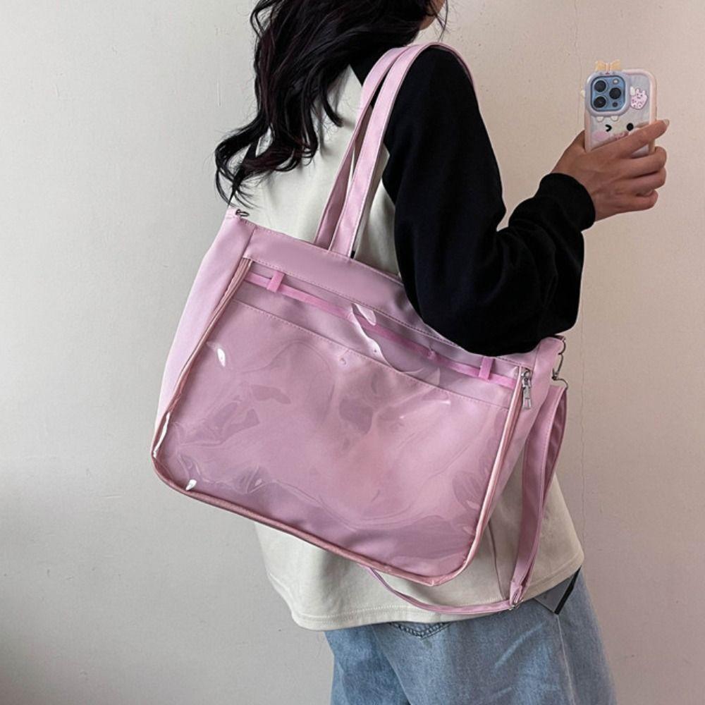 Harajuku Transparent Itabag Pvc Canvas Tote Bag Fashion JK Shoulder Bag  Daily