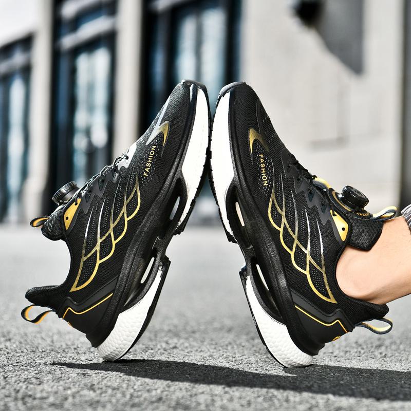 White Men Casual Mesh Sneakers New Autumn Student Running Shoes Twist Buckle Non-slip Breathable Outdoor Soft Sport Shoe