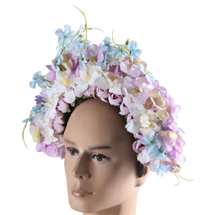 Sophisticated Floral Crown Hair Bands Traditional Ethnic Hair Accessory Double sided Fabric Flower Headband for Women