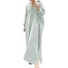 Women's Casual Cotton And Linen Striped Cardigan Loose Temperament Irregular Shirt Dress
