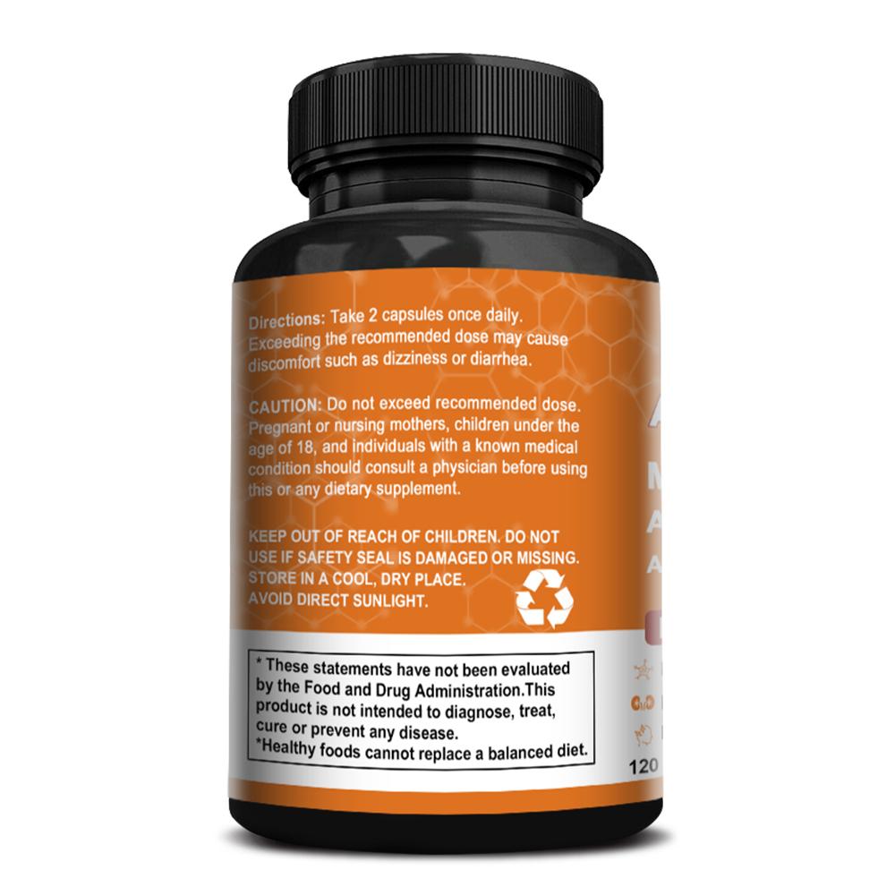 Fearathe Ashwagandha Supplement, 1600mg Organic, with Organic Black Pepper, 120 Capsules