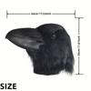 Realistic Raven Mask - Black Bird Design Full Headgear for Halloween, Perfect for Role-Playing and Pranks, Costume Accessory
